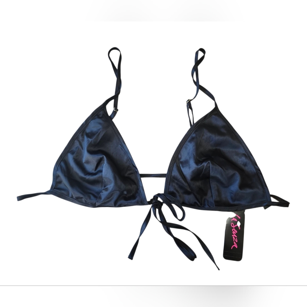 😻 3/$30 BNWT LaSenza Black Strappy Unlined Bralette Size Large